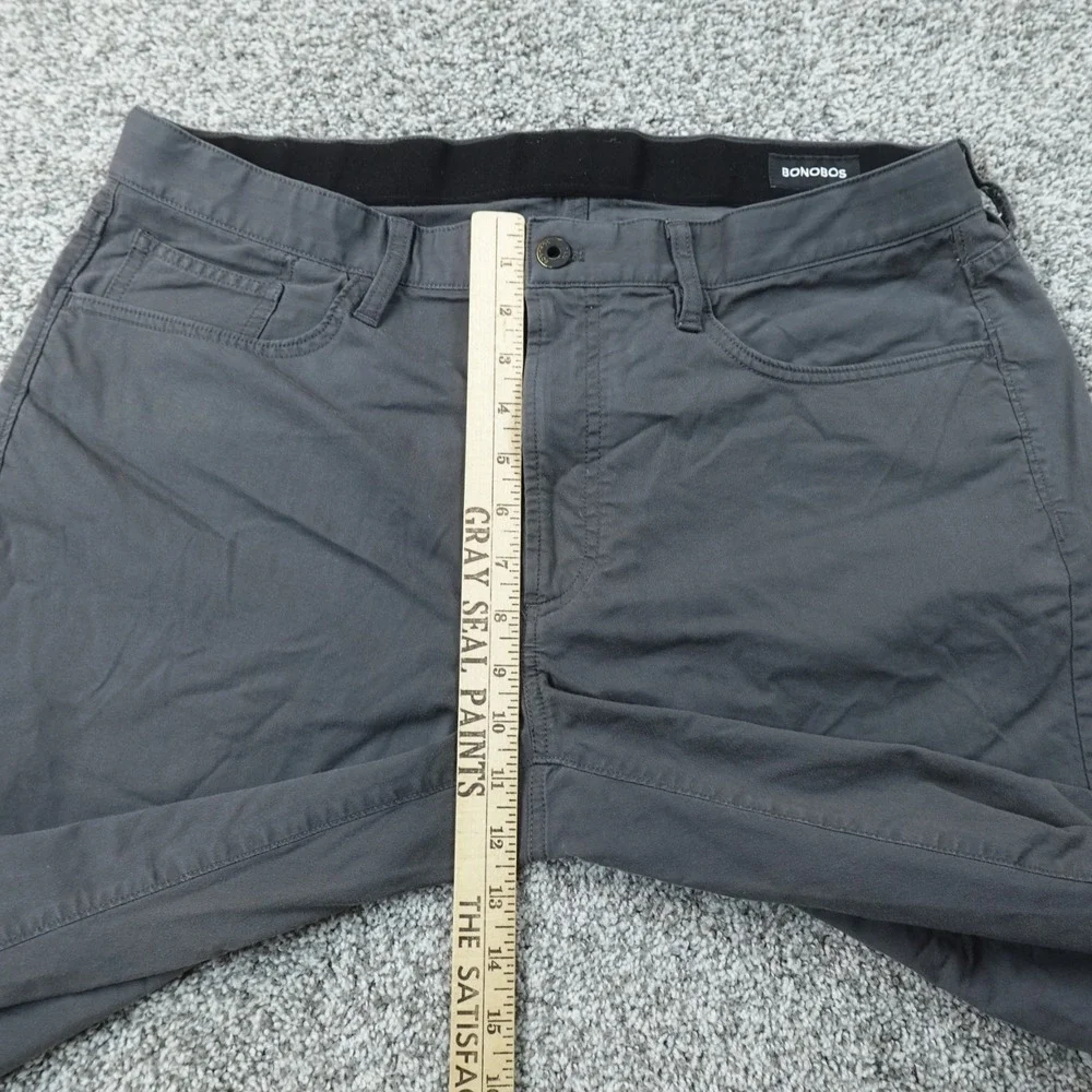 Bonobos Pants Mens 36X30 Gray Chino Trouser Flat Front Stretch Straight Preppy